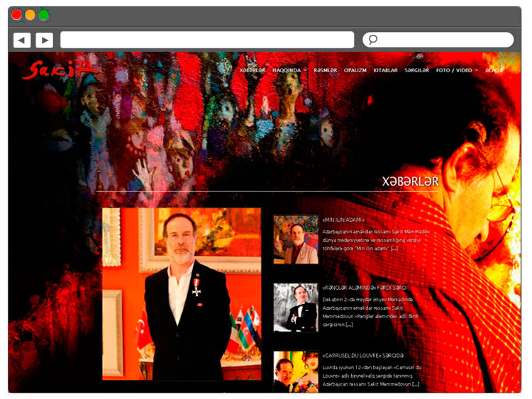 Веб дизайн сайта для известного художника
