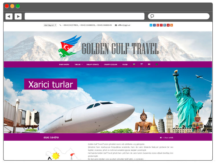 Turizm şirkətinin Rəsmi Internet Səhifəsi