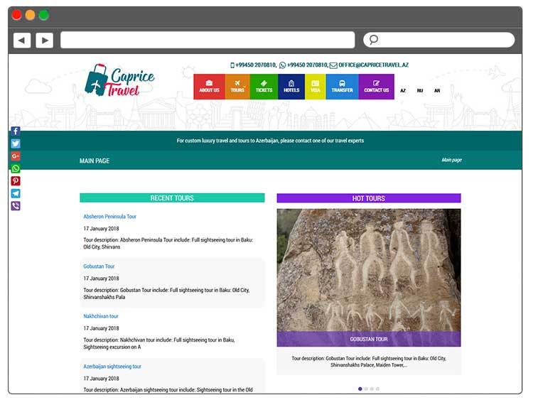 ibrahimovAZ capricetravel Turizm şirkətinin rəsmi veb səhifəsi