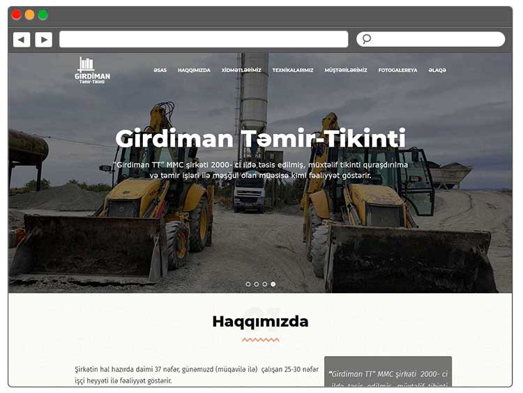 Təmir-tikinti şirkəti üçün Veb Sayt Hazırlanması / Изготовление веб сайта для строительной компании